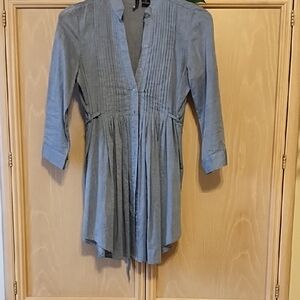 Fire Los Angeles Blue Pleated Blouse